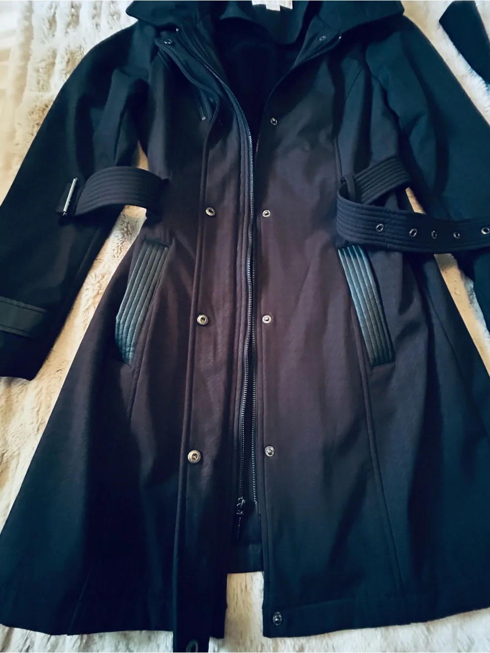 Michael Kors Black Belted Trench Coat